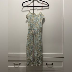 Stunning lace Milly dress. Dainty pink straps. Worn once.